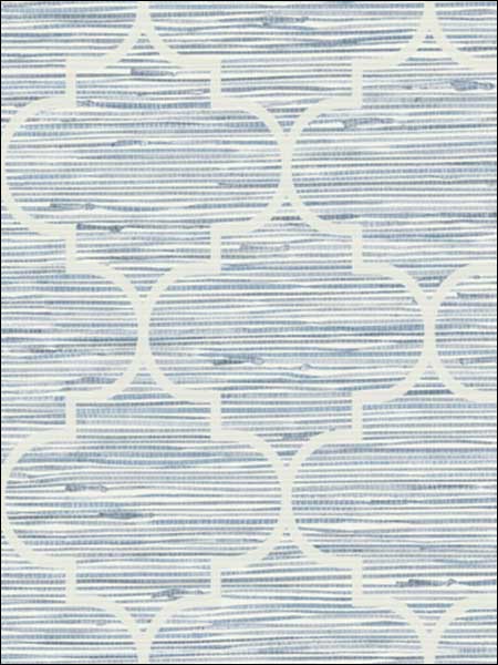 Lattice on Grasscloth fabric in blues and white color - pattern number JB20802 - by Wallquest in the Woodlands Resource by Daisy Bennett collection