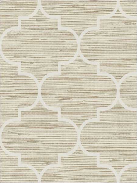 Lattice on Grasscloth fabric in neutrals color - pattern number JB20807 - by Wallquest in the Woodlands Resource by Daisy Bennett collection