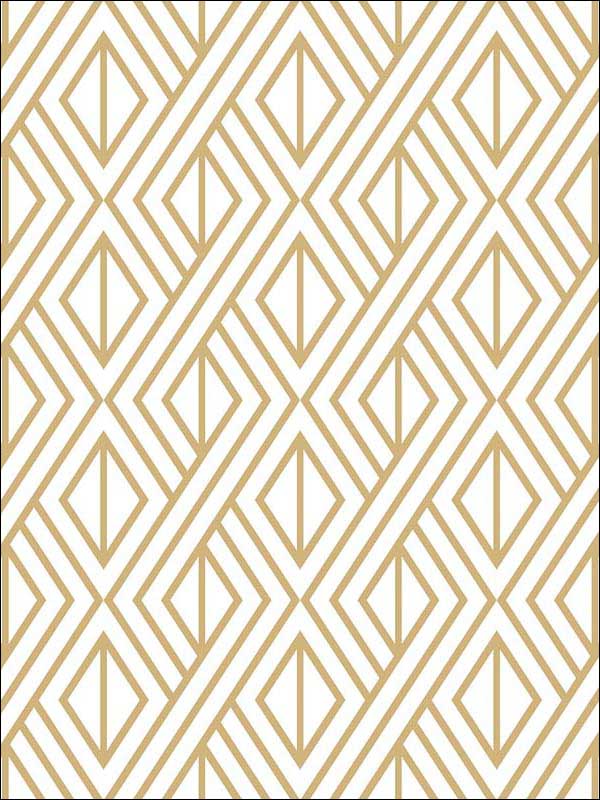 Gold Diamond Geometric Peel and Stick wallpaper in metallic gold color - pattern number NW30105 - by NextWall in the Peel and Stick Wallpaper by Nextwall collection