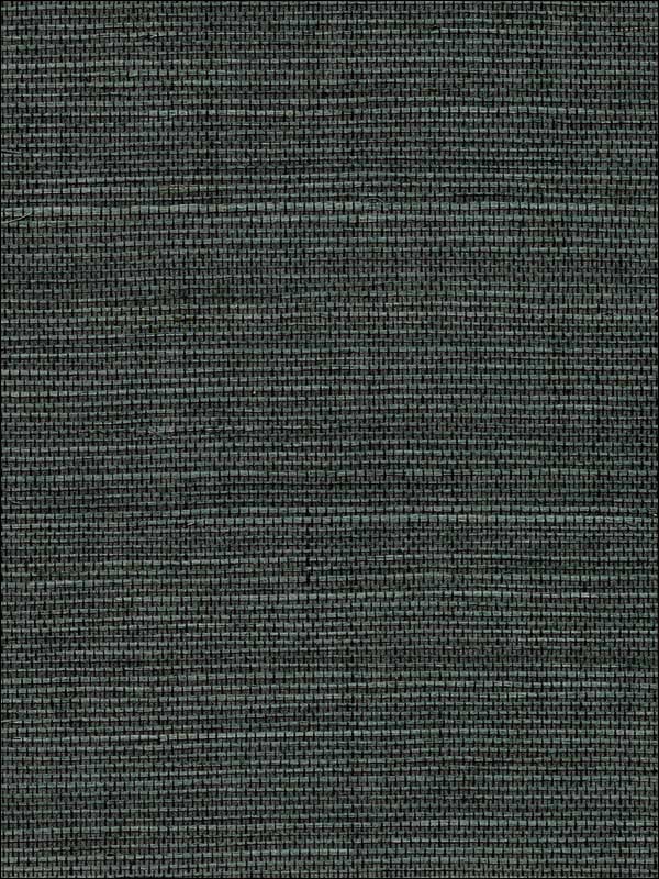 Kowloon Sisal Grasscloth wallpaper in charcoal color - pattern number 2732-80075 - by Kenneth James in the Canton Road Grasscloth collection