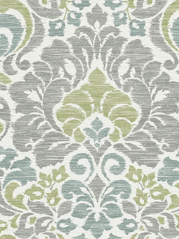 Garden of Eden Damask wallpaper in green color - pattern number 2793-24733 - by A Street Prints in the Celadon collection