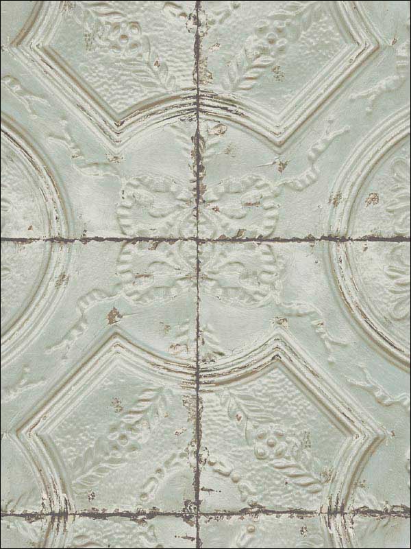 Deerfield Vintage Tin Tile fabric in teal color - pattern number 3115-12432 - by Chesapeake in the Farmhouse collection