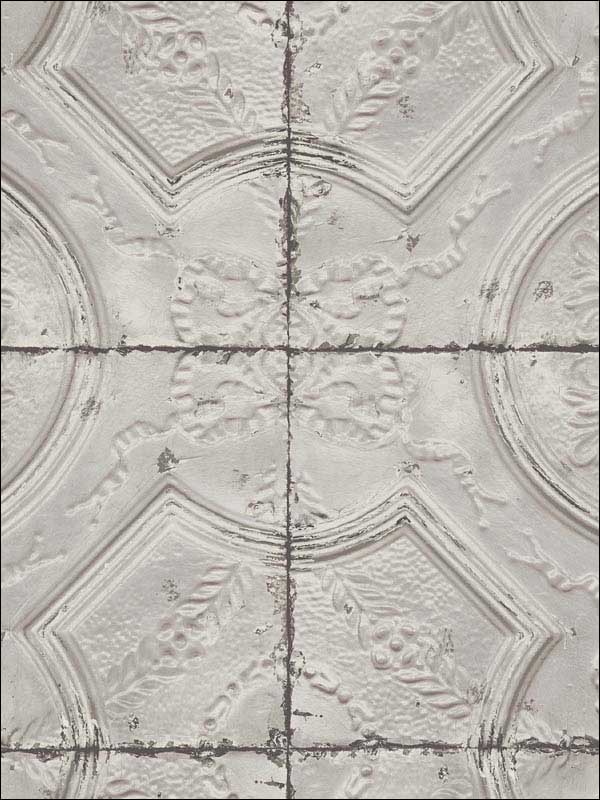Deerfield Vintage Tin Tile fabric in taupe color - pattern number 3115-12433 - by Chesapeake in the Farmhouse collection