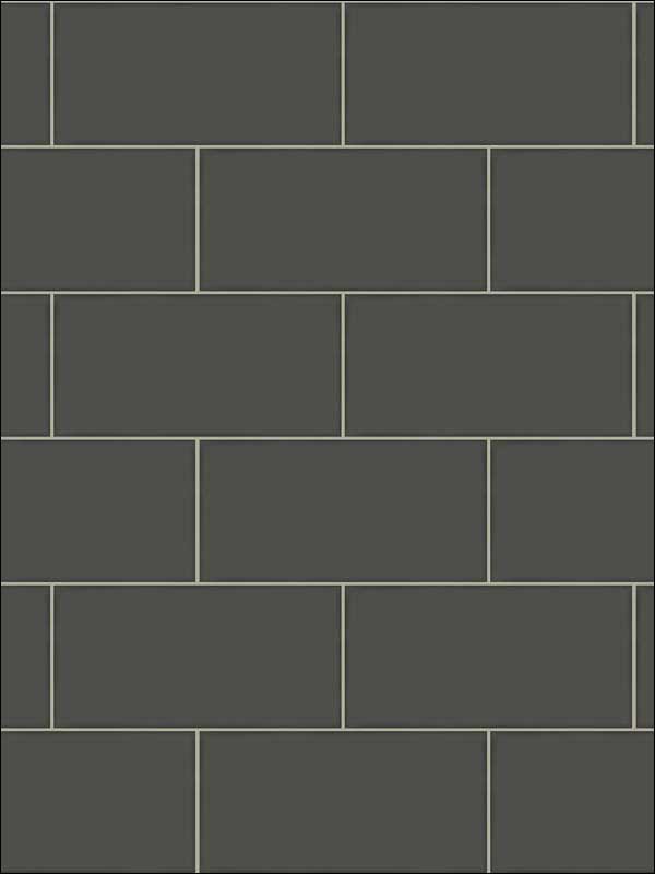 Freedom Subway Tile fabric in black color - pattern number 3115-12494 - by Chesapeake in the Farmhouse collection