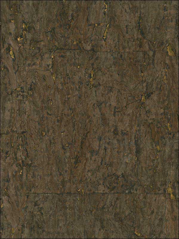 Cork W3318 wallpaper in chocolate gold metallic color - pattern number W3318.84.0 - by Kravet in the Elements Grasscloth collection
