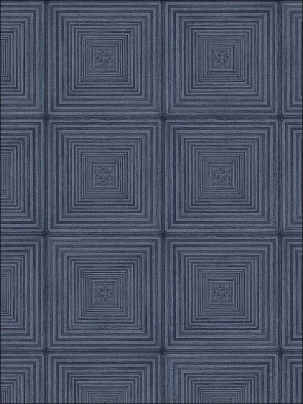 Parquet wallpaper in navy color - pattern number MH36523 - by Patton Norwall in the Manor House by Norwall collection