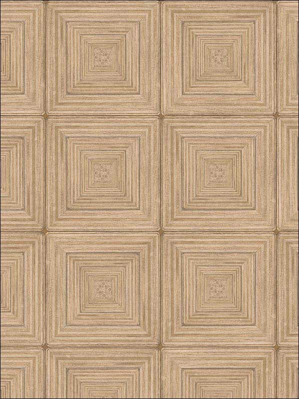 Parquet wallpaper in ochre brown color - pattern number MH36528 - by Patton Norwall in the Manor House by Norwall collection