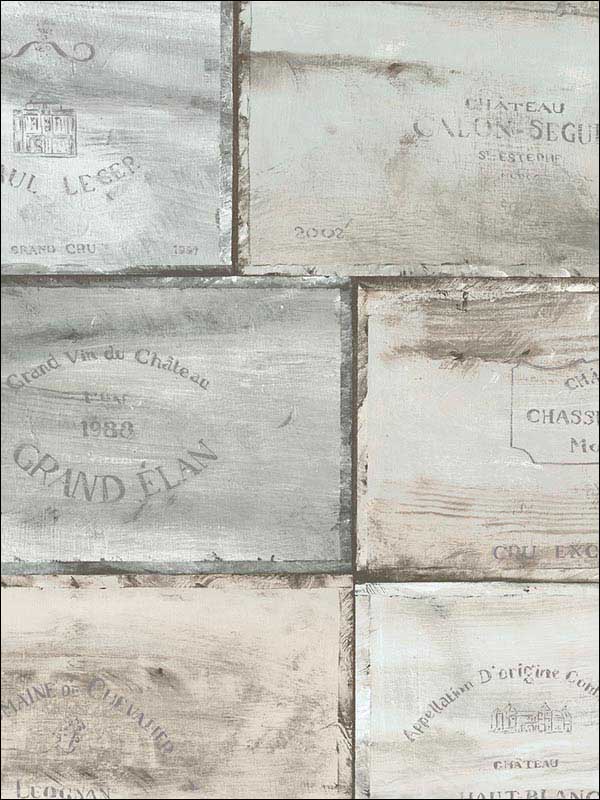 Wine Crates fabric in teal beige color - pattern number CK36613 - by Patton Norwall in the Creative Kitchens collection