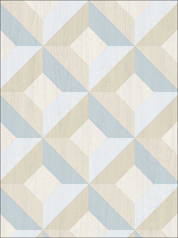 Dimensonal Diamonds fabric in beige teal color - pattern number CK36618 - by Patton Norwall in the Creative Kitchens collection