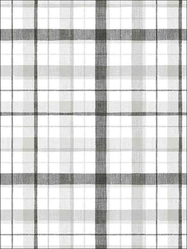 Linen Plaid fabric in black grey color - pattern number CK36628 - by Patton Norwall in the Creative Kitchens collection