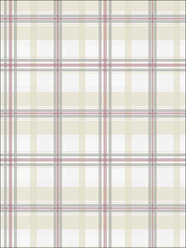 Plaid wallpaper in red beige grey color - pattern number KE29913 - by Patton Norwall in the Creative Kitchens collection