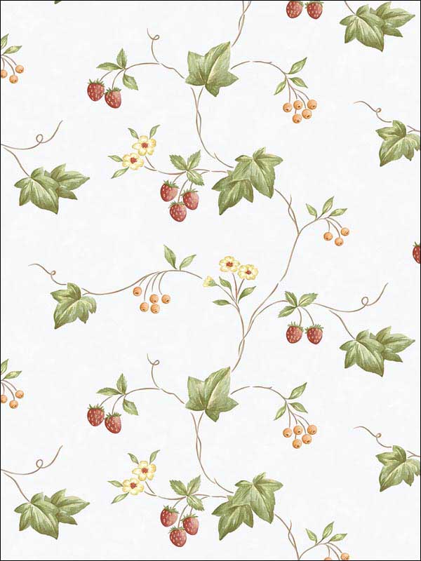 Trellis Trail wallpaper in green yellow orange color - pattern number KK26752 - by Patton Norwall in the Creative Kitchens collection