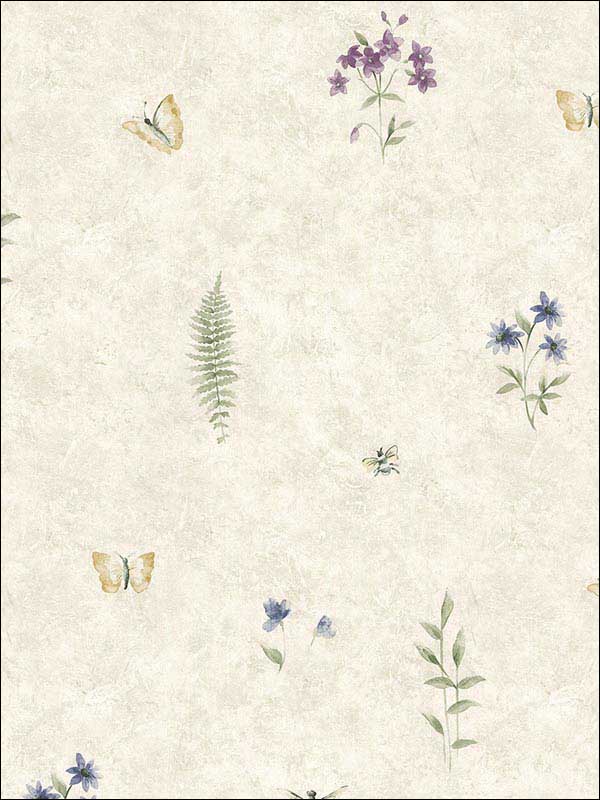 Summer Botanical fabric in blue purple bone color - pattern number SP21157 - by Patton Norwall in the Creative Kitchens collection
