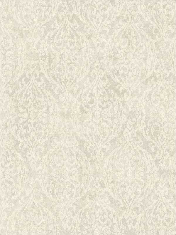 Harlequin Flamestitch fabric in off white tan color - pattern number 1730307 - by Seabrook in the Mercury by Etten Gallerie collection