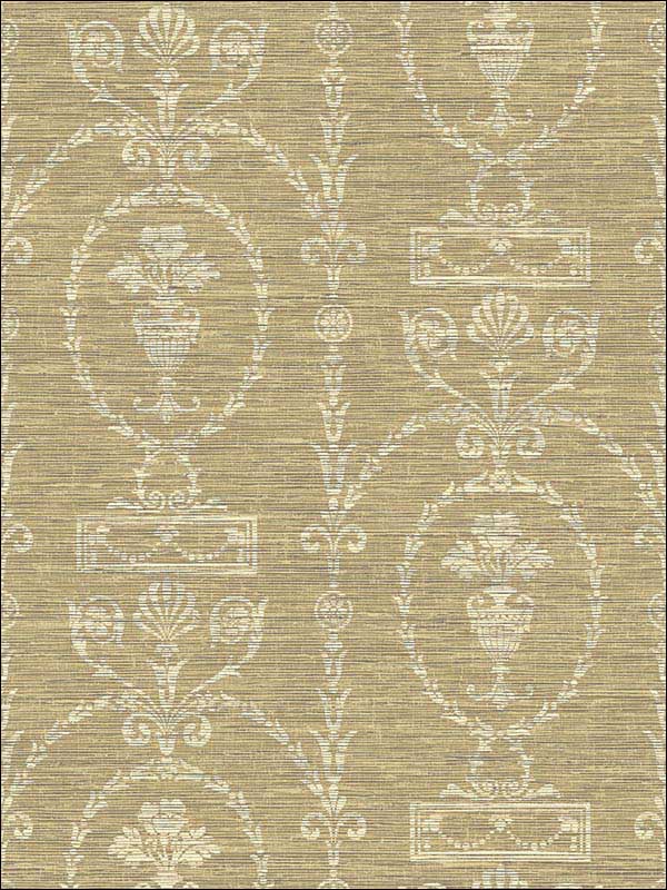 Damask fabric in tan color - pattern number 1730608 - by Seabrook in the Mercury by Etten Gallerie collection