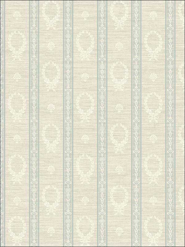 Crest Striped fabric in blue off white color - pattern number 1730902 - by Seabrook in the Mercury by Etten Gallerie collection