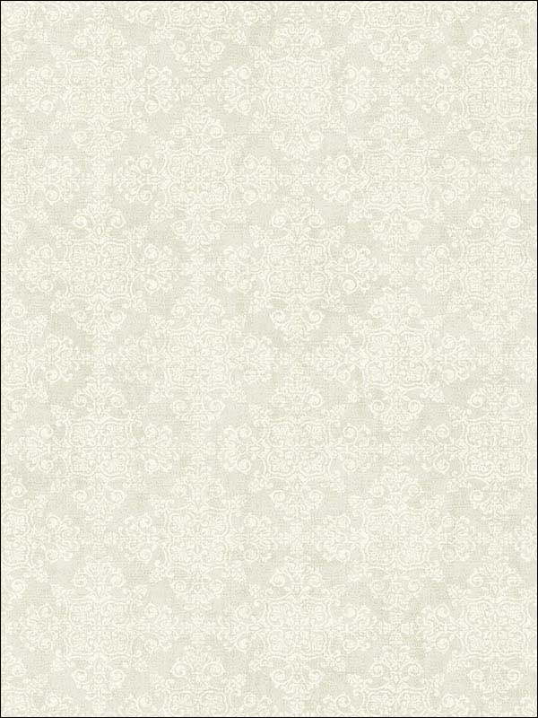 Damask fabric in gray white color - pattern number 1731002 - by Seabrook in the Mercury by Etten Gallerie collection