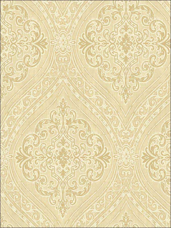 Damask fabric in tan off white raised ink color - pattern number 1731305 - by Seabrook in the Mercury by Etten Gallerie collection