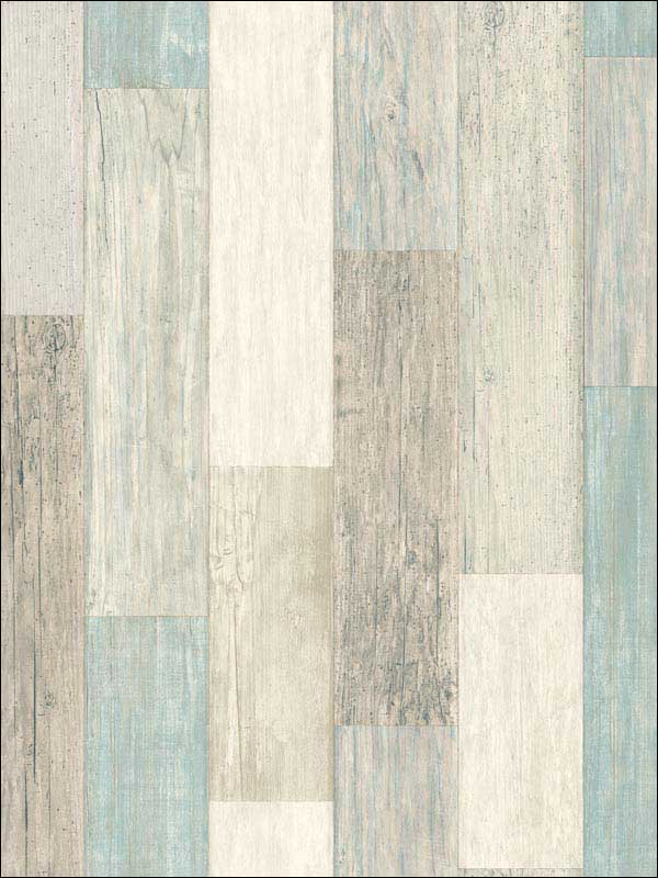 Coastal Weathered Plank Peel and Stick fabric in blue color - pattern number RMK10840WP - by York in the Peel and Stick Wallpaper by York collection