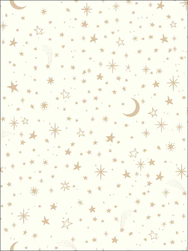 Twinkle Little Star Peel and Stick fabric in gold color - pattern number RMK10850WP - by York in the Peel and Stick Wallpaper by York collection