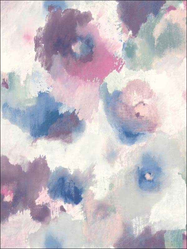 Impressionist Floral Peel and Stick fabric in purple color - pattern number RMK11079WP - by York in the Peel and Stick Wallpaper by York collection