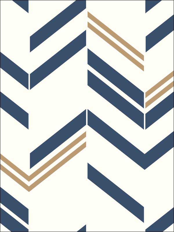 Chevron Stripe Peel and Stick wallpaper in blue color - pattern number RMK9002WP - by York in the Peel and Stick Wallpaper by York collection