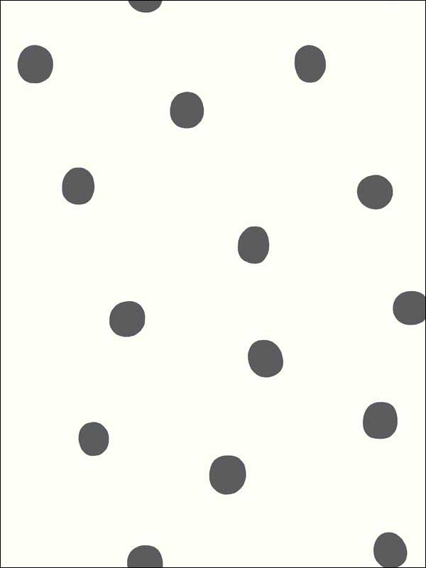 Dots Peel and Stick wallpaper in black color - pattern number RMK9010WP - by York in the Peel and Stick Wallpaper by York collection