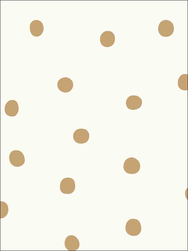 Dots Peel and Stick wallpaper in gold color - pattern number RMK9012WP - by York in the Peel and Stick Wallpaper by York collection