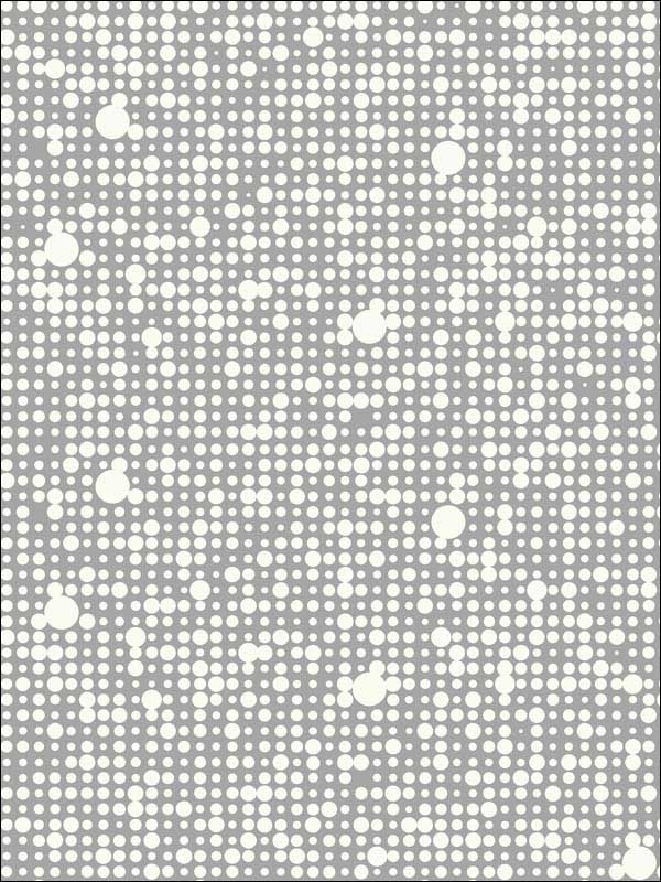 Polka Dot Peel and Stick wallpaper in grey color - pattern number RMK9106WP - by York in the Peel and Stick Wallpaper by York collection