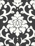 Damask Peel and Stick fabric in black color - pattern number RMK9114WP - by York in the Peel and Stick Wallpaper by York collection