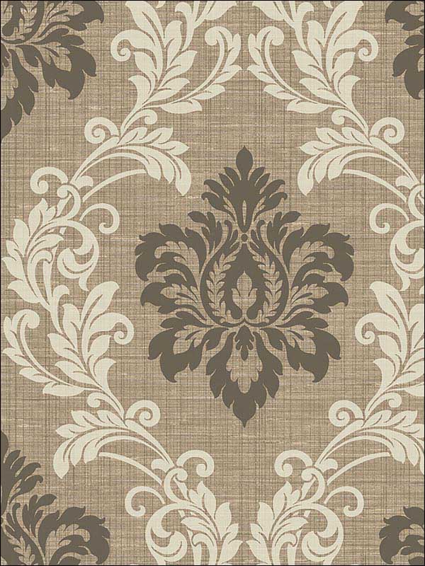 Adela Twill Damask fabric in light brown color - pattern number 2765-BW40101 - by Kenneth James in the GeoTex collection
