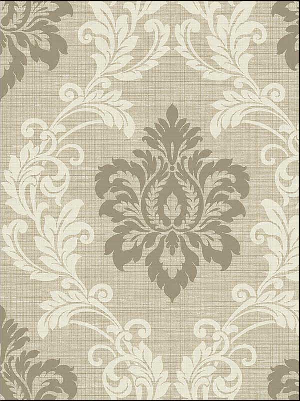 Adela Twill Damask fabric in neutral color - pattern number 2765-BW40105 - by Kenneth James in the GeoTex collection