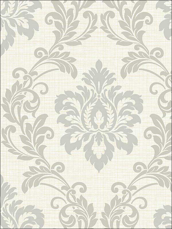 Adela Twill Damask fabric in ivory color - pattern number 2765-BW40108 - by Kenneth James in the GeoTex collection