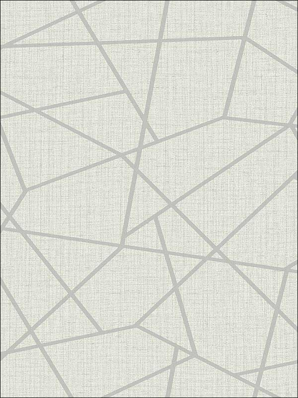 Heath Geometric Linen fabric in silver color - pattern number 2765-BW40308 - by Kenneth James in the GeoTex collection