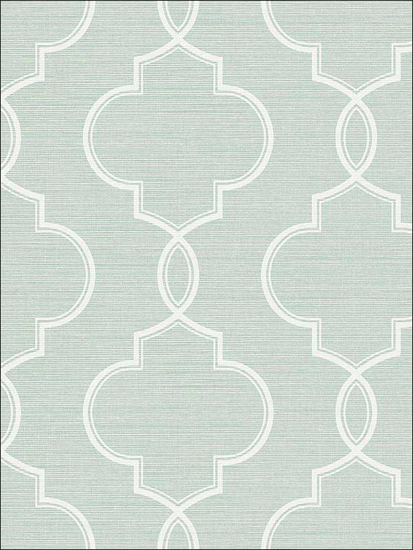Malo Sisal Ogee fabric in aqua color - pattern number 2765-BW40502 - by Kenneth James in the GeoTex collection