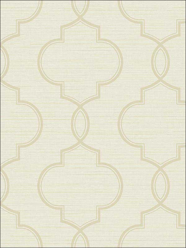 Malo Sisal Ogee fabric in cream color - pattern number 2765-BW40505 - by Kenneth James in the GeoTex collection