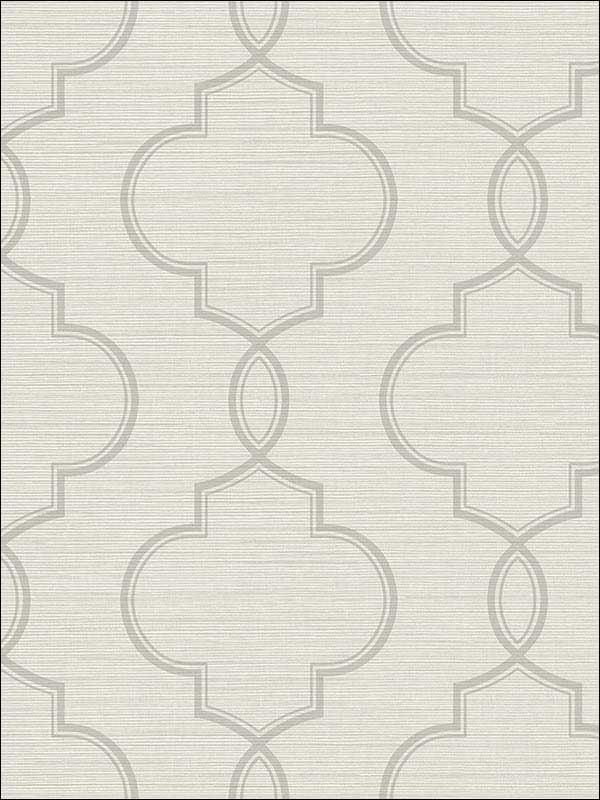Malo Sisal Ogee fabric in light grey color - pattern number 2765-BW40508 - by Kenneth James in the GeoTex collection