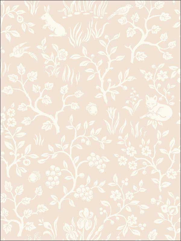 Fox and Hare fabric in pink color - pattern number MK1110 - by Magnolia Home by Joanna Gaines in the Magnolia Home Artful Prints and Patterns collection