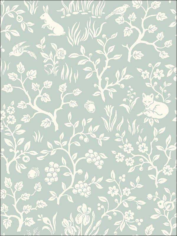 Fox and Hare fabric in green color - pattern number MK1111 - by Magnolia Home by Joanna Gaines in the Magnolia Home Artful Prints and Patterns collection