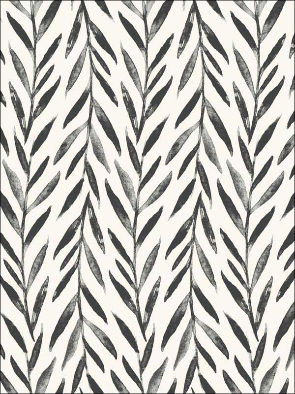 Willow fabric in black color - pattern number MK1136 - by Magnolia Home by Joanna Gaines in the Magnolia Home Artful Prints and Patterns collection
