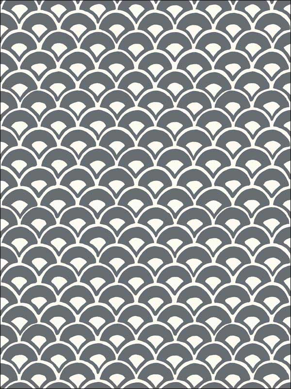 Stacked Scallops wallpaper in grey color - pattern number MK1150 - by Magnolia Home by Joanna Gaines in the Magnolia Home Artful Prints and Patterns collection