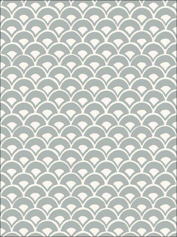 Stacked Scallops wallpaper in blue color - pattern number MK1151 - by Magnolia Home by Joanna Gaines in the Magnolia Home Artful Prints and Patterns collection
