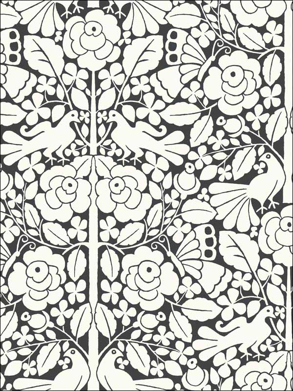 Fairy Tales fabric in black color - pattern number MK1167 - by Magnolia Home by Joanna Gaines in the Magnolia Home Artful Prints and Patterns collection