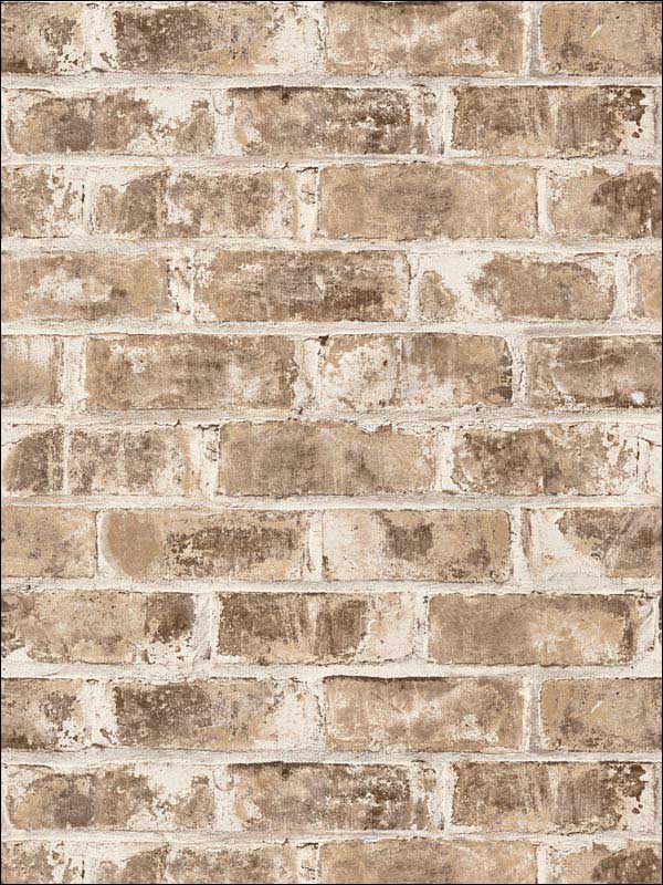 Jomax Warehouse Brick fabric in neutral color - pattern number UW24762 - by Brewster in the Brewster Essentials collection