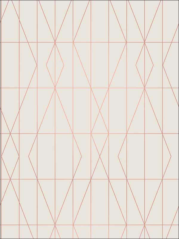 LeVeque Deco Diamond Geo fabric in cream color - pattern number UW24787 - by Brewster in the Brewster Essentials collection