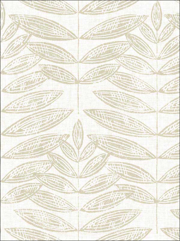 Akira Leaf fabric in beige color - pattern number 2821-25100 - by A Street Prints in the Folklore Nordic Style collection
