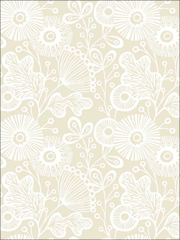 Ana Floral wallpaper in cream color - pattern number 2821-25108 - by A Street Prints in the Folklore Nordic Style collection
