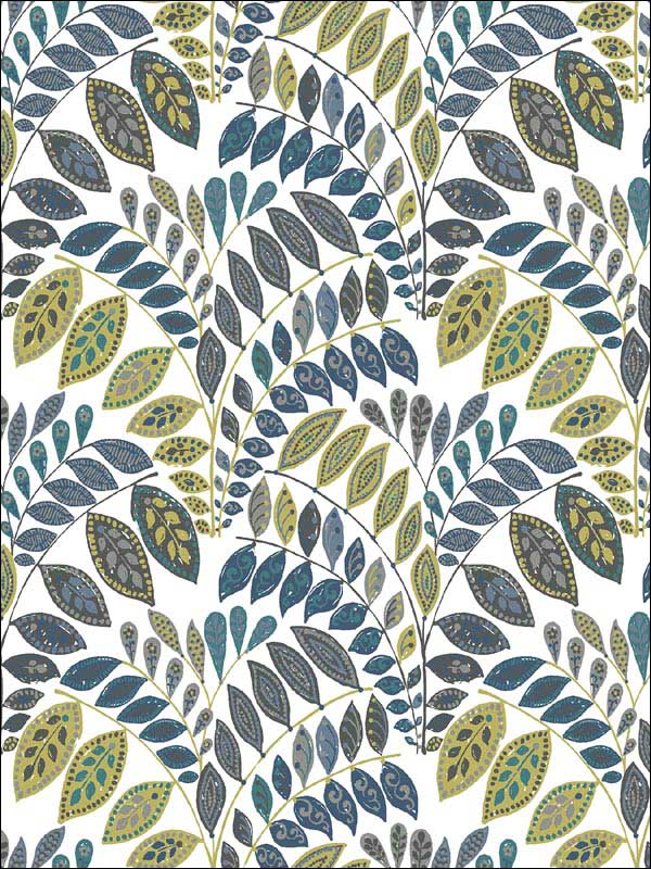 Fiddlehead Botanical wallpaper in green color - pattern number 2821-25142 - by A Street Prints in the Folklore Nordic Style collection