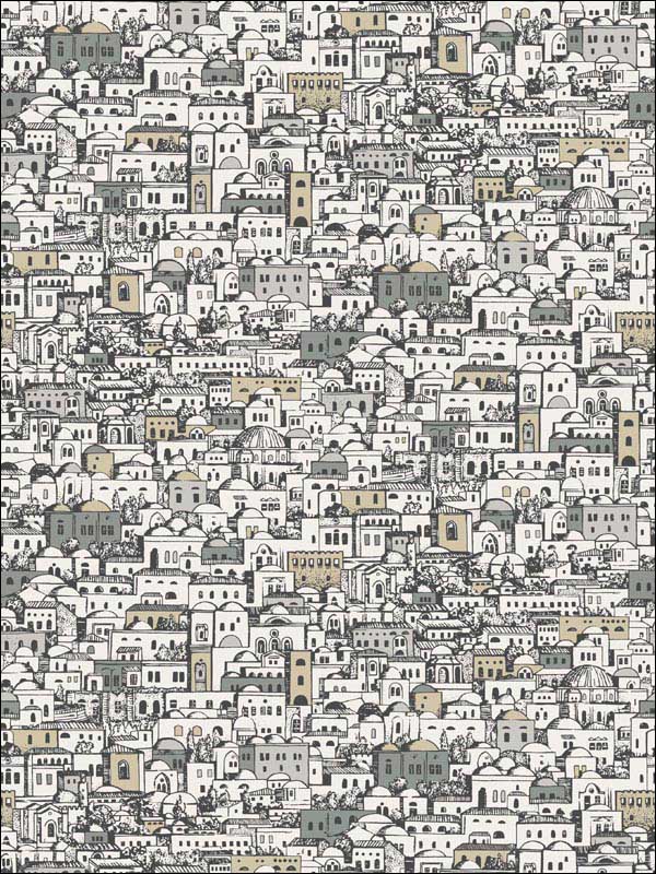 Mediterranea fabric in white and metallic color - pattern number 114/7013.CS.0 - by Cole and Son in the Fornasetti III collection
