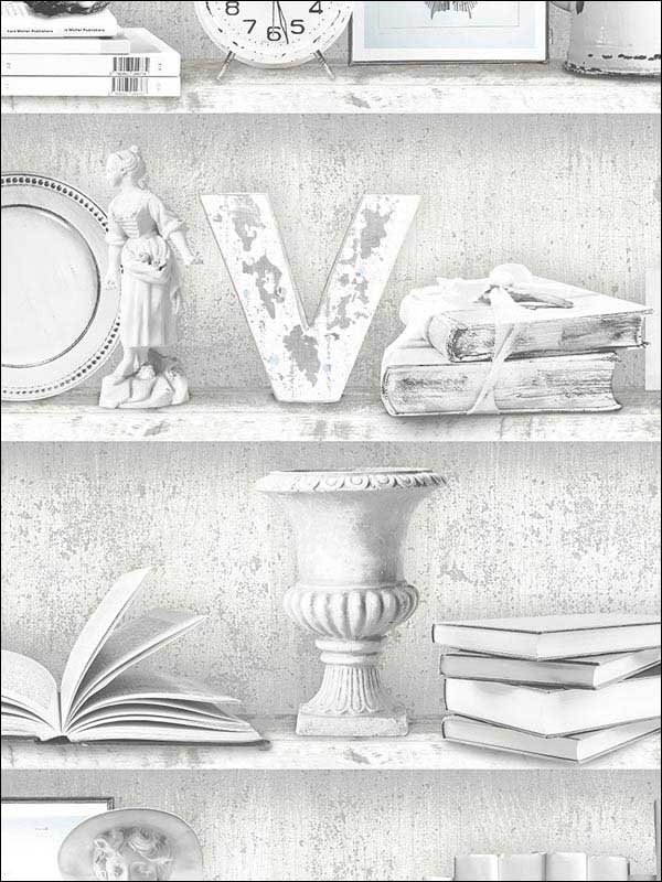 Curio Cabinet fabric in blue grey black pepper color - pattern number FH37505 - by Patton Norwall in the Farmhouse Living collection